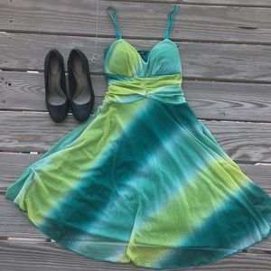 Sparkly Green and Teal Homecoming Dress